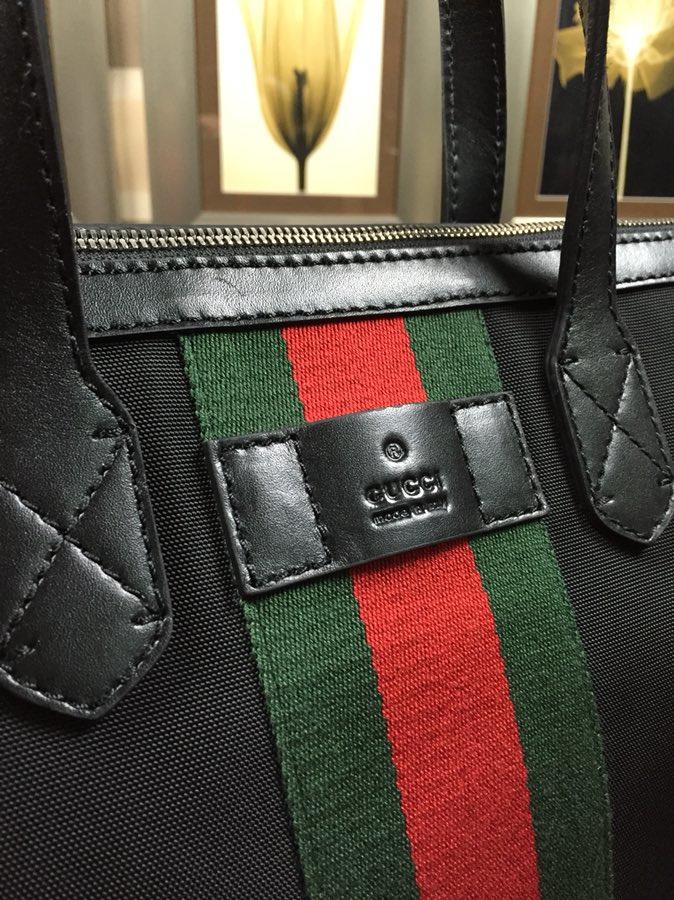GUCCI 古馳男包 新款 368558 pvc配皮 Gucci男包 男士手提包 可肩背